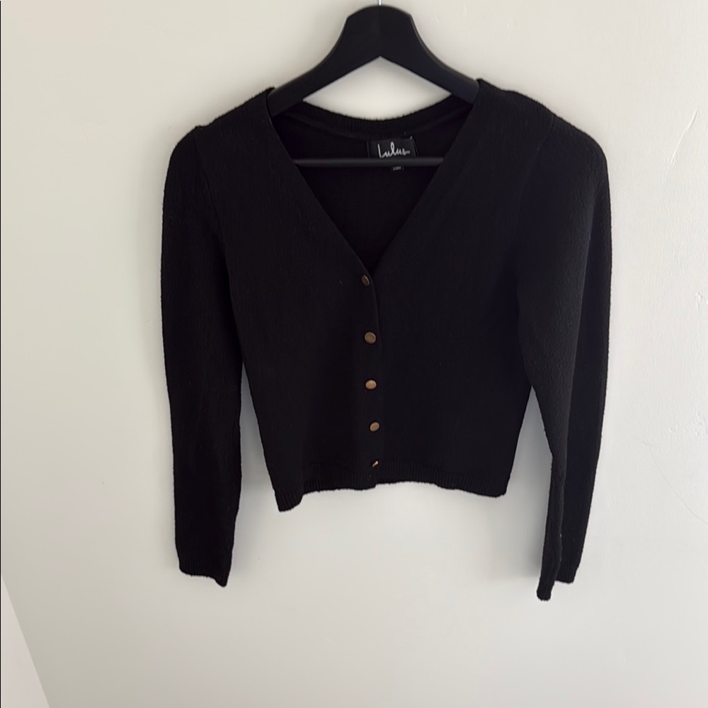 Lulu's Black Button-Up Cardigan